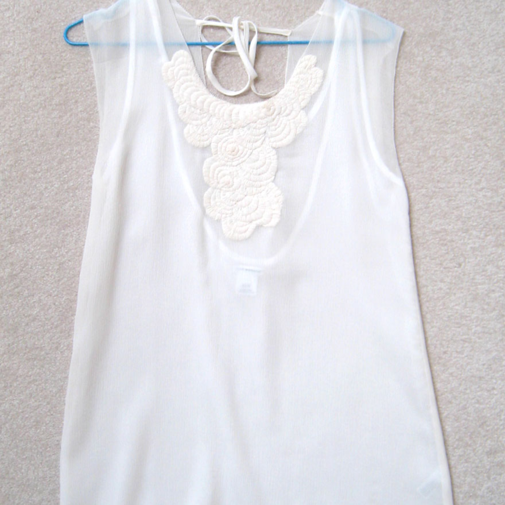 Club Monaco Silk Tank XS Ivory