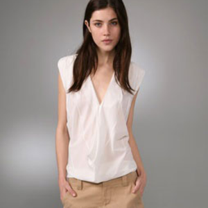 Alice and Olivia Silk Tank S Ivory