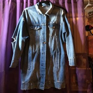 Long oversized jean jacket