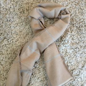 Zara Tan Double Faced Check Scarf