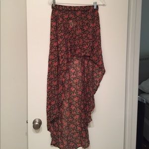 High/low sheer skirt