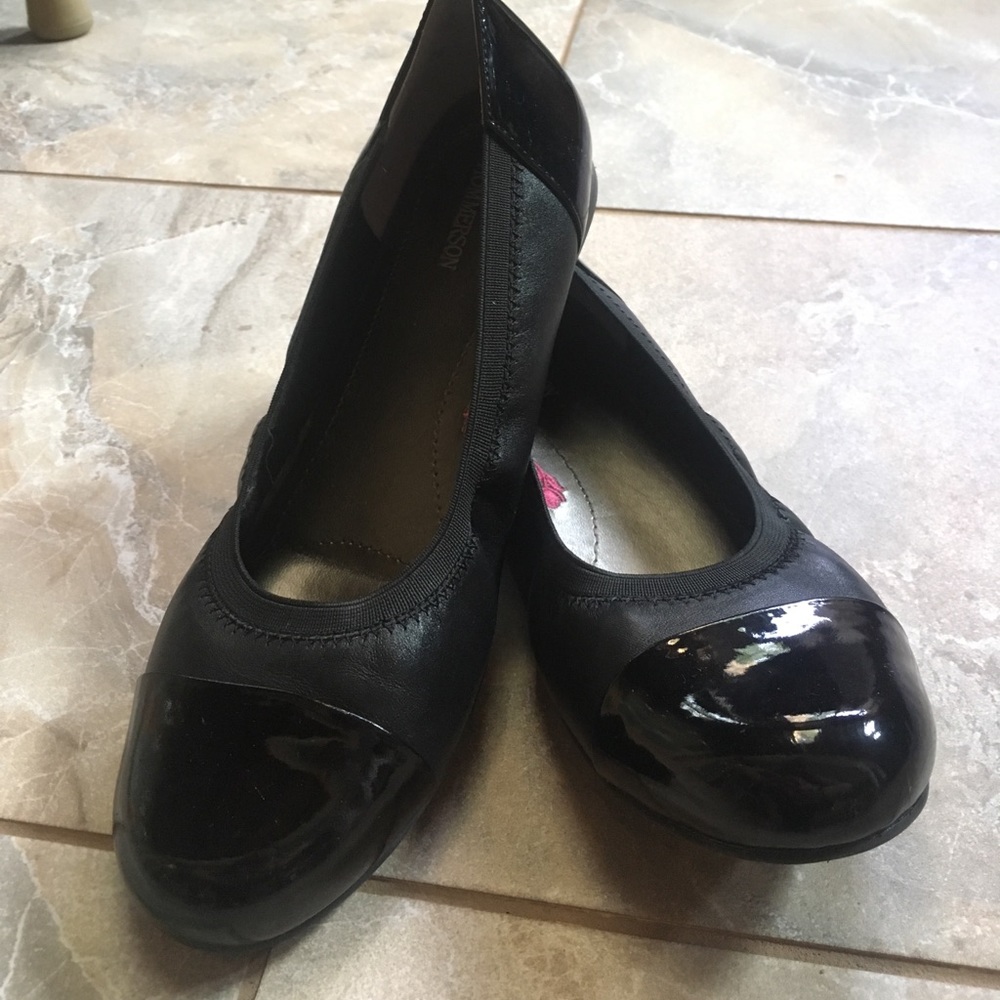 Black patten leather flats