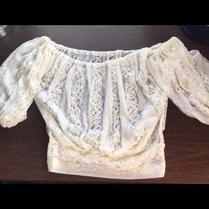 White laced crop top