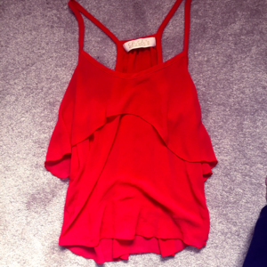 Red Razor Back Tank Top