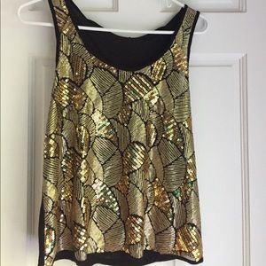 Forever 21 Gold Sequin Top