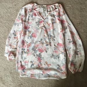 LC FLORAL SHEER TOP