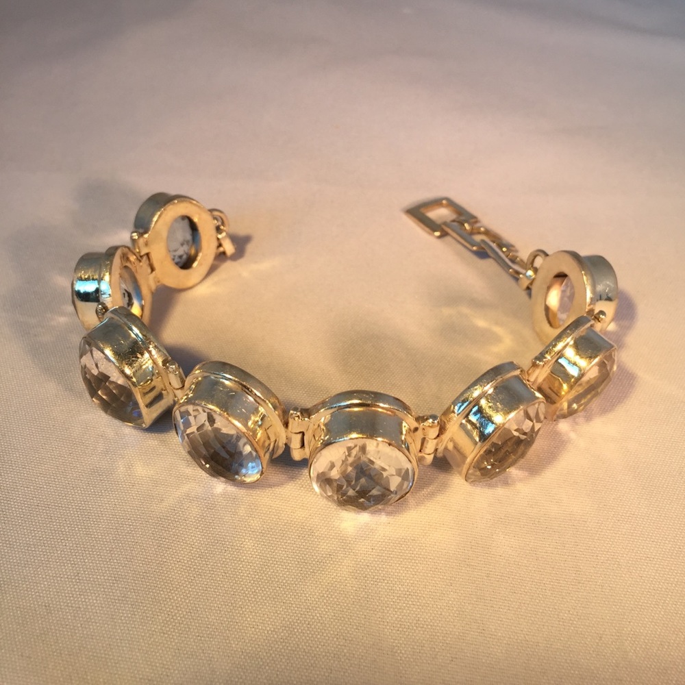 Crystal and Sterling link bracelet.