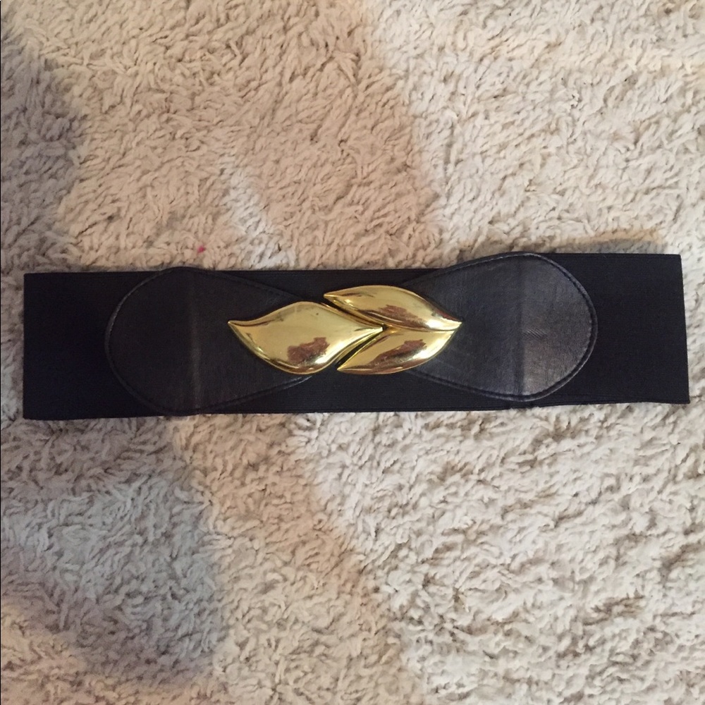 Black with gold hardware waist belt