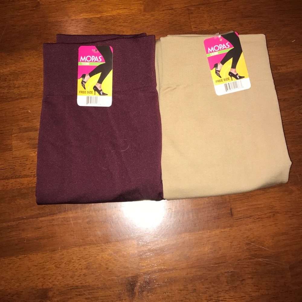 Leggings (maroon and tan)