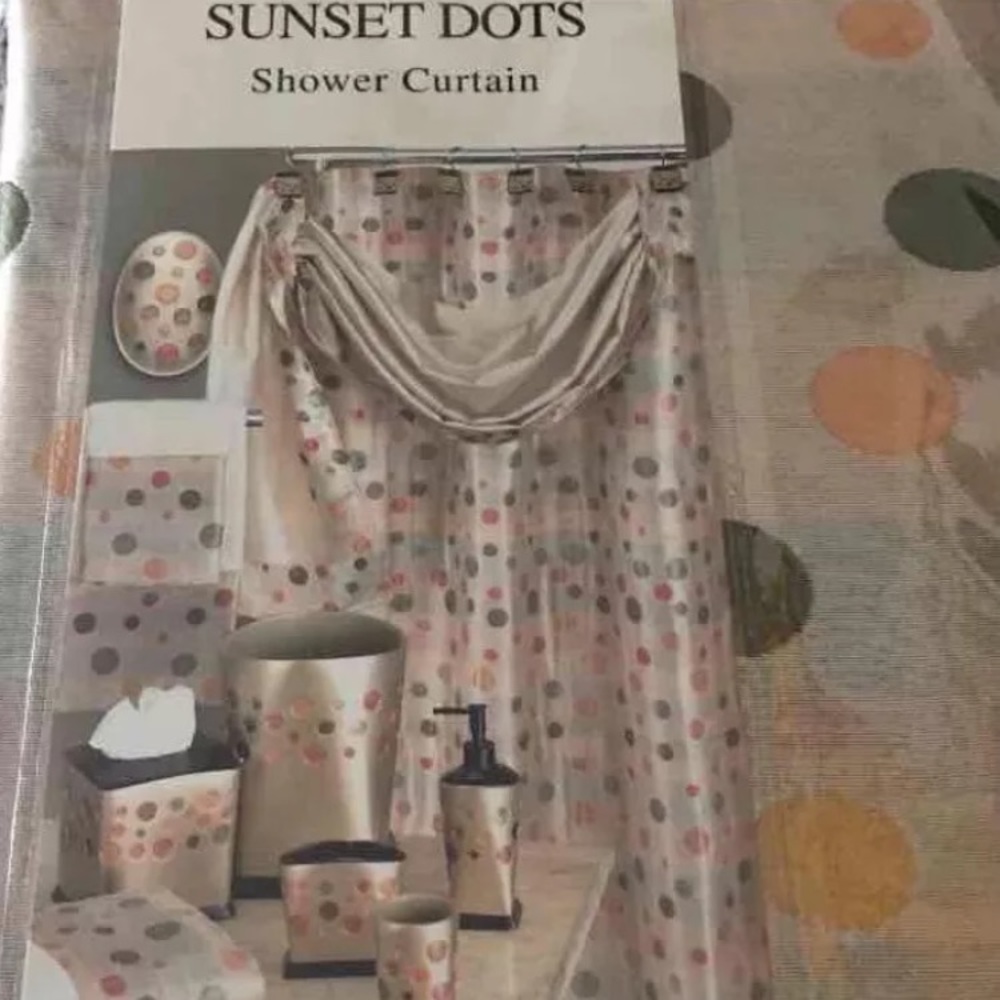 Sunset dots shower curtain
