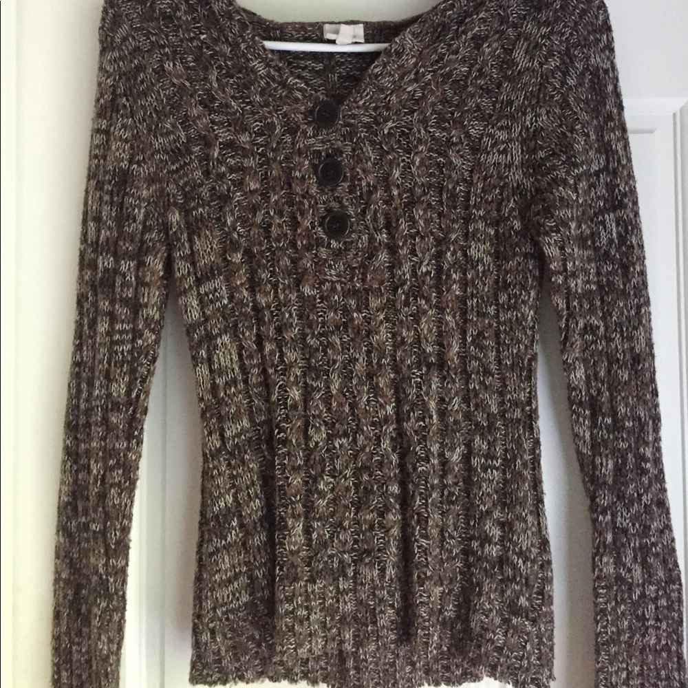 Brown Knit Sweater Long Sleeve