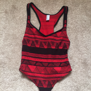 Red Tribal Print Bodysuit