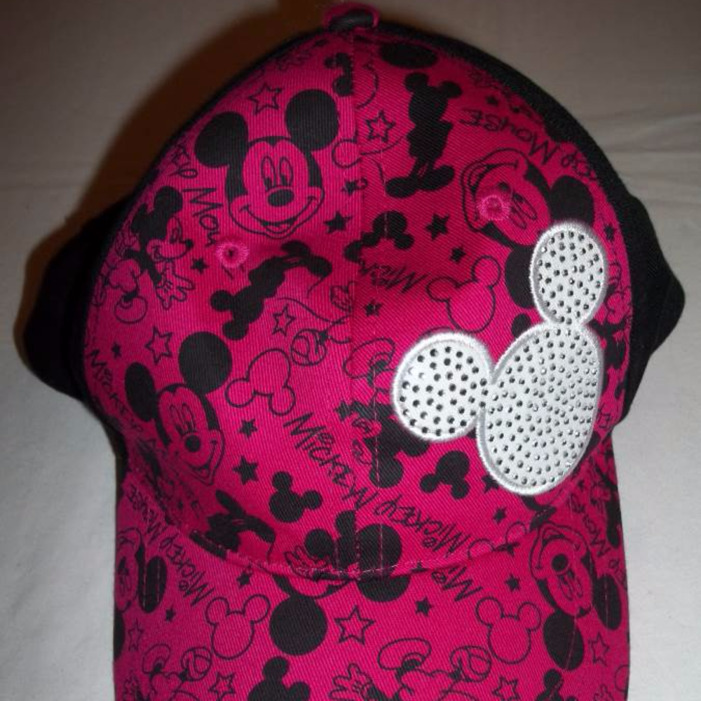 Mickey Mouse with Sequins Hat-Youth OS,Black/Pink