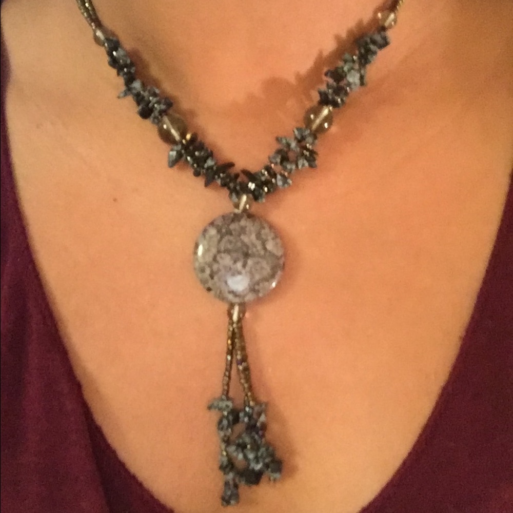 Handmade stone pendant necklace!