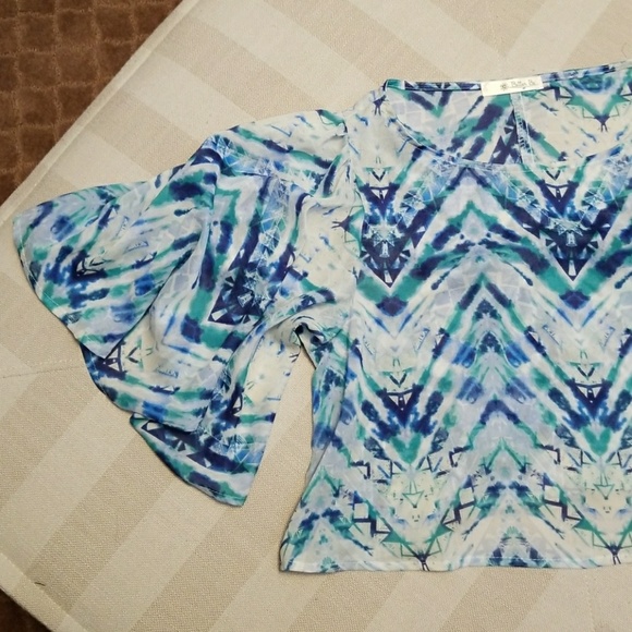 💚🚨GIFTED 🚨 💙SHEER CROP TOP 💙💚 - Picture 2 of 5