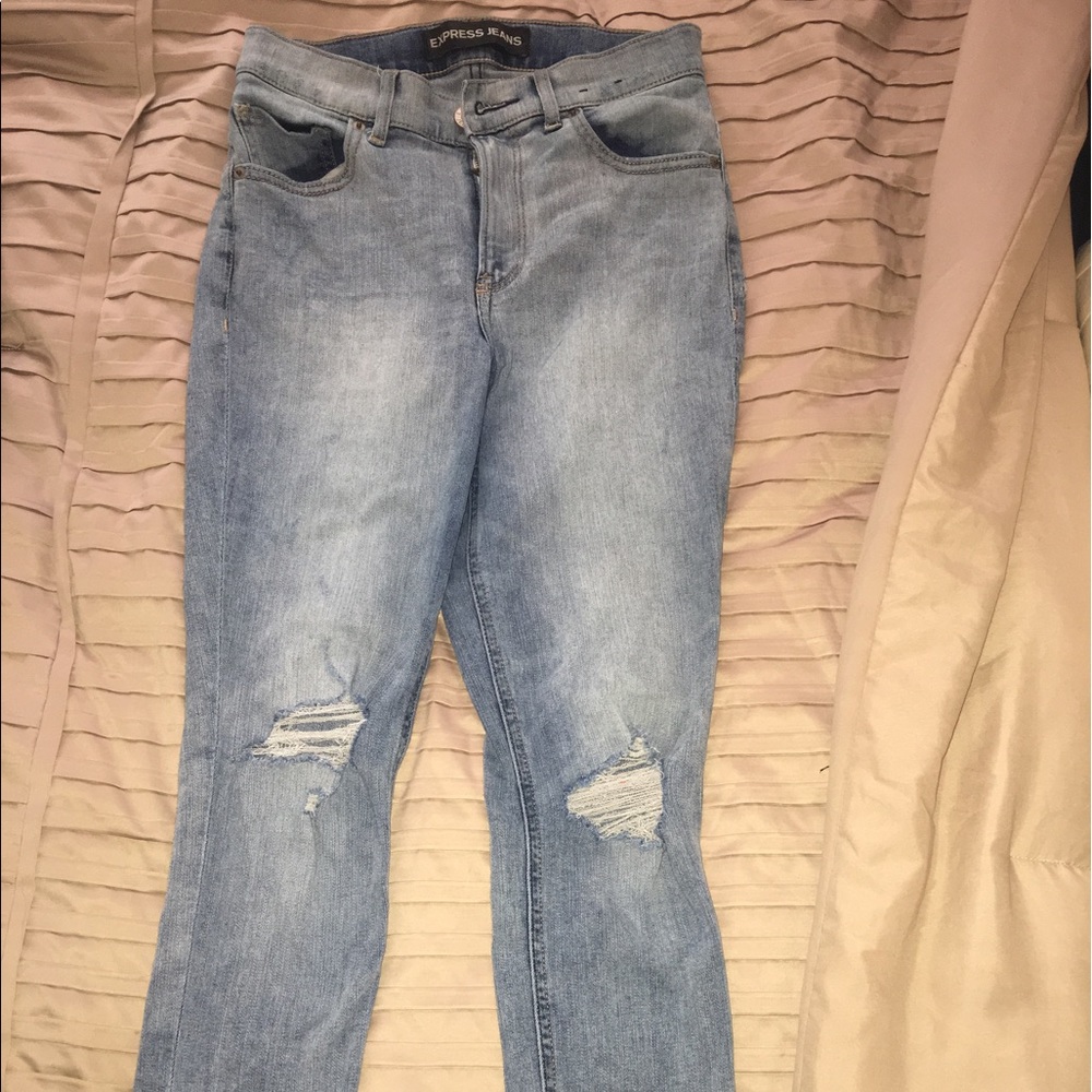 Express brand high waisted cropped legging jeans