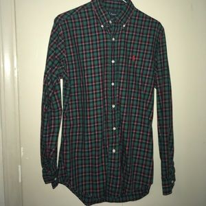 Green n Red Ralph Lauren Button Down Shirt SIZE S