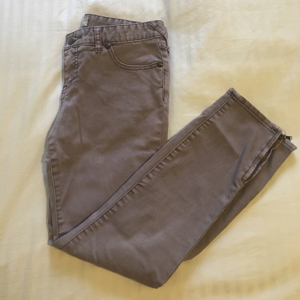 Free People Cropped Jeans Washed Purple Size 28