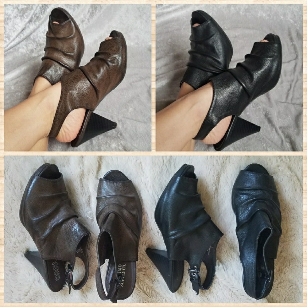 2 Pair Bundle - Peeptoe Slingback Heel Mules, sz6
