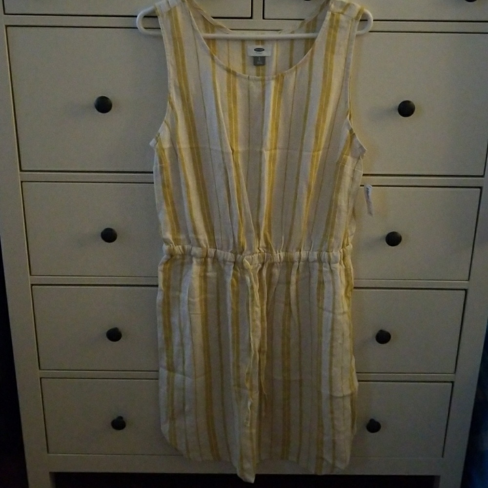 NWT Old Navy Yellow & White Striped Dress