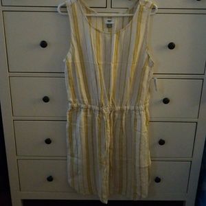 NWT Old Navy Yellow & White Striped Dress