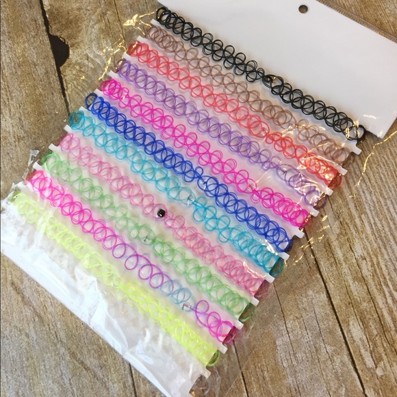 NWT 12 Pc Set Tattoo Look Chokers - Picture 2 of 2