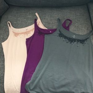 Three beaded tank tops