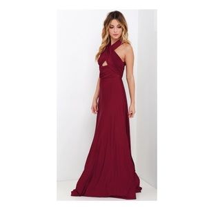 Lulus Trade Burgundy Maxi Dress