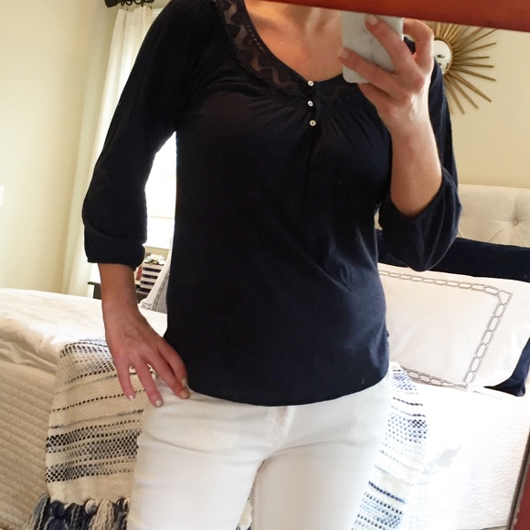 Lucky Brand Tops - Lucky Brand navy blouse