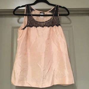 J crew 100% silk top with lace detail