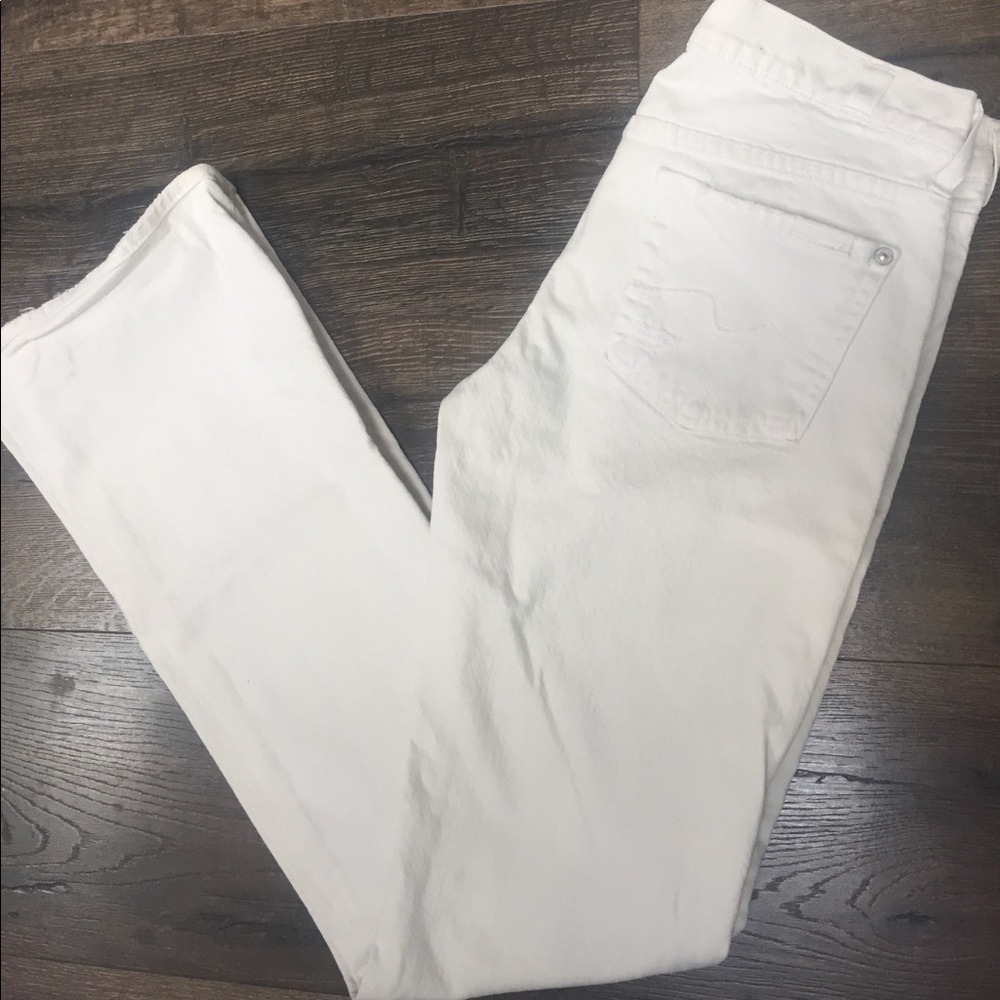 7 for All Mankind White distressed jeans