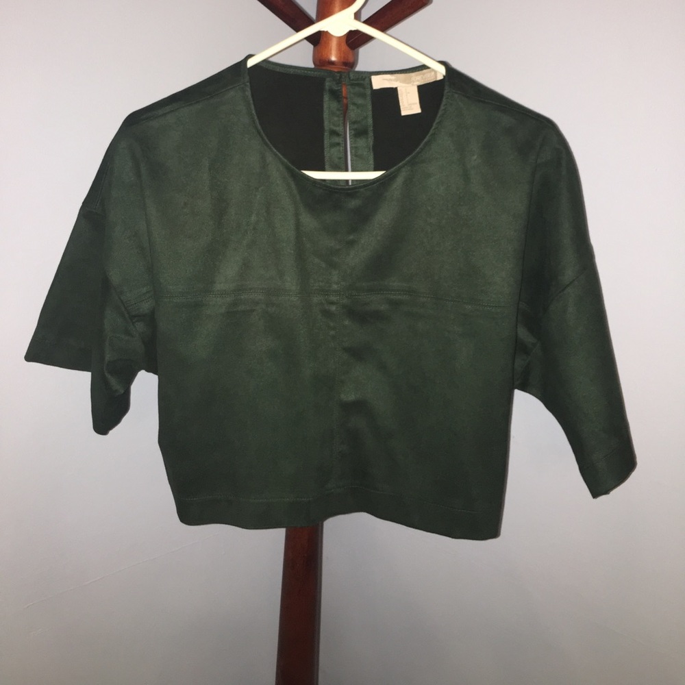 Dark green suede shirt
