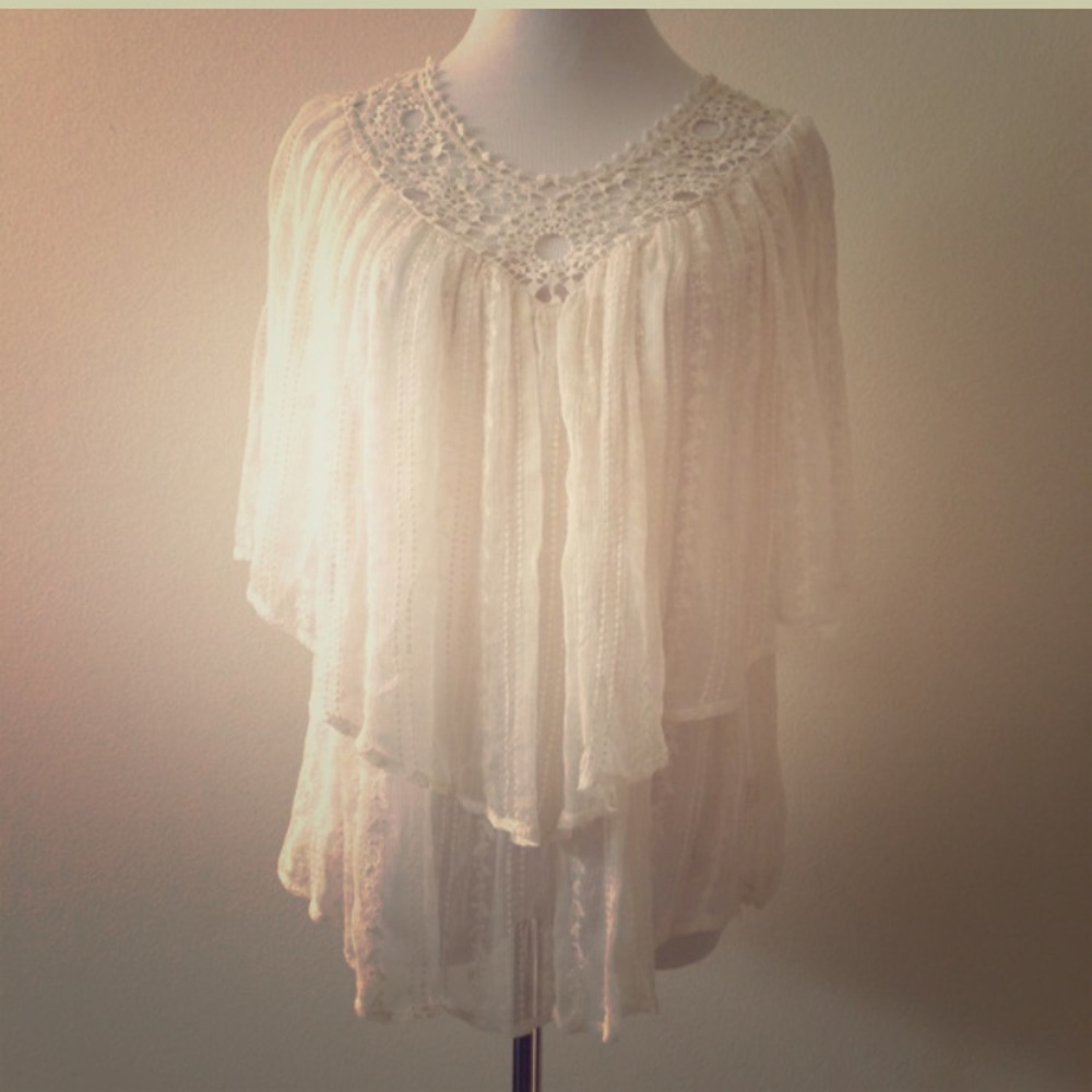 Anthropologie cream top