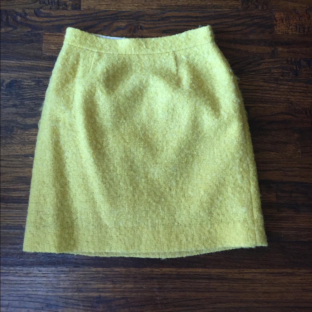 Kate Spade Yellow Tweed Mini Skirt