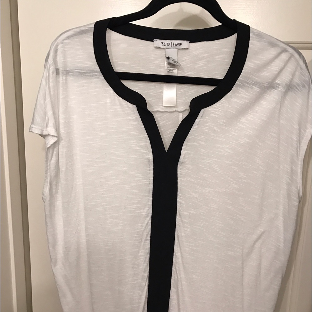 White with black boxy tee