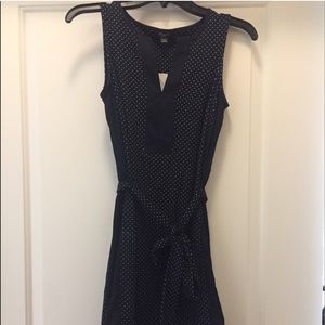 Ann Taylor XSP navy blue/white polka dot dress