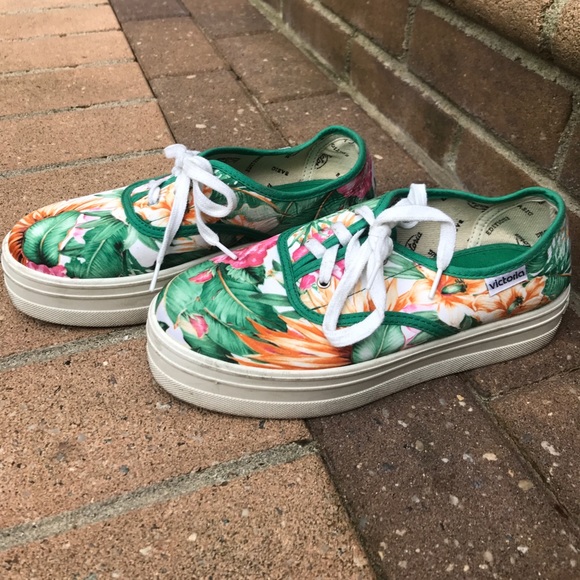 Victoria platform floral print sneakers - Picture 2 of 5