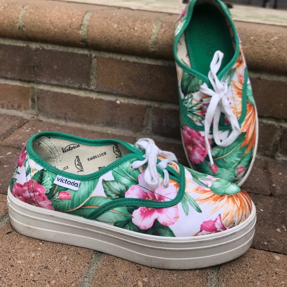 Victoria platform floral print sneakers - Picture 4 of 5
