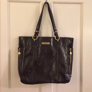 Coach patent brown leather large tote