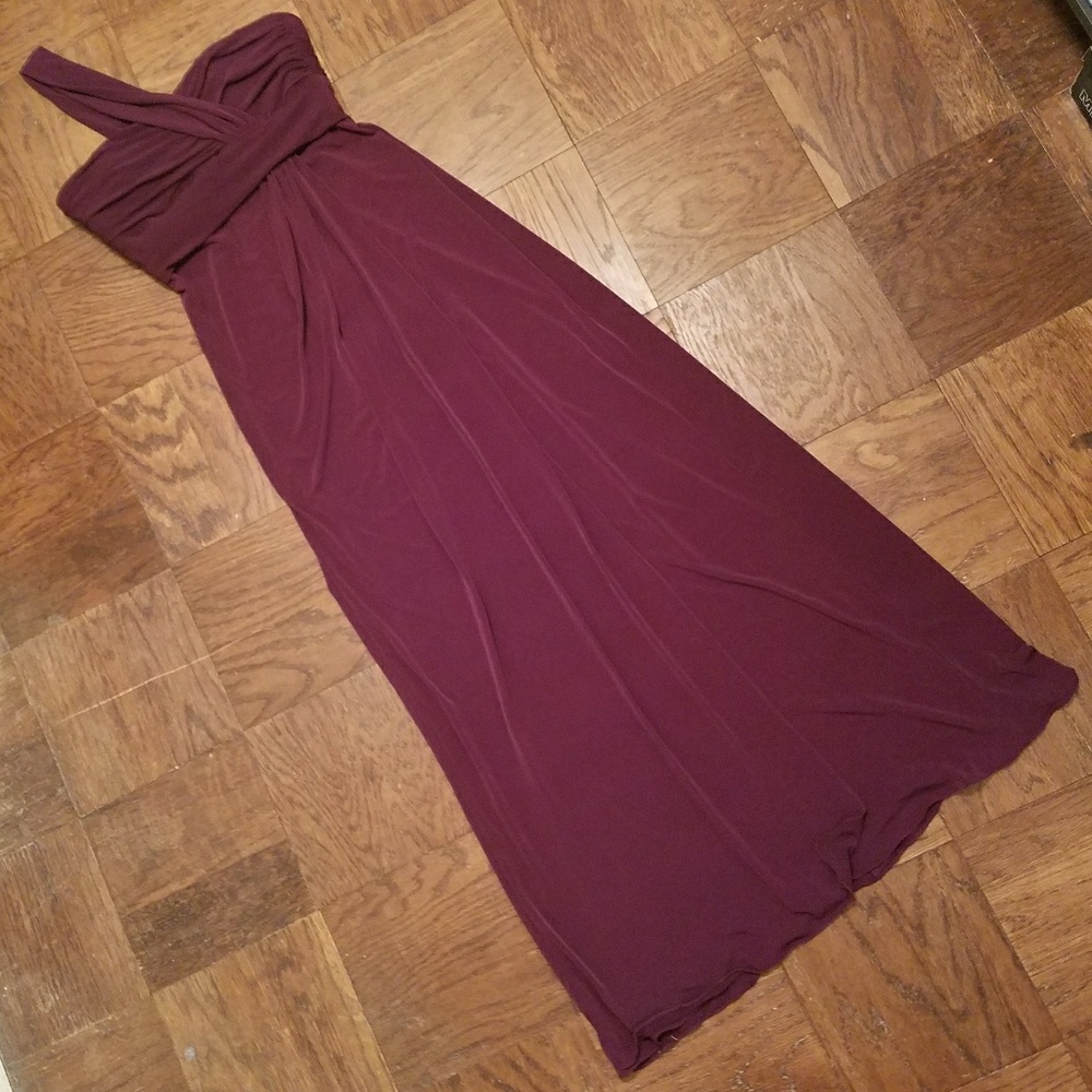 Amsale | Dark purple / plum floor length gown
