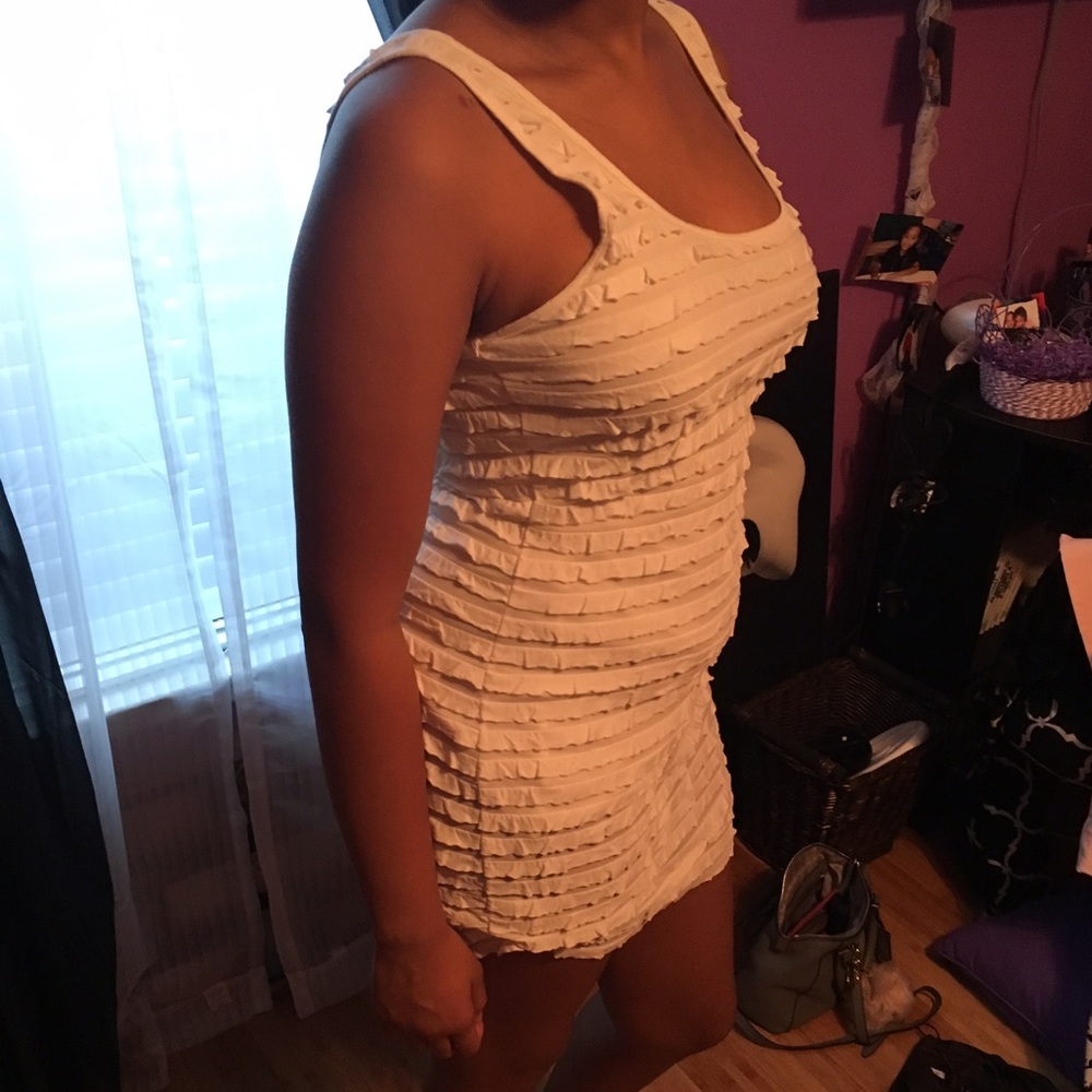 White ruffle dress