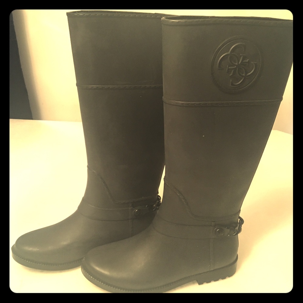 Guess Cougar black rain boots