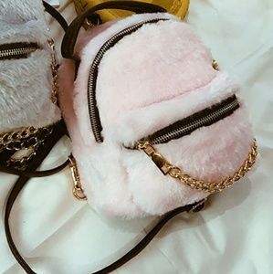Fur mini backpack