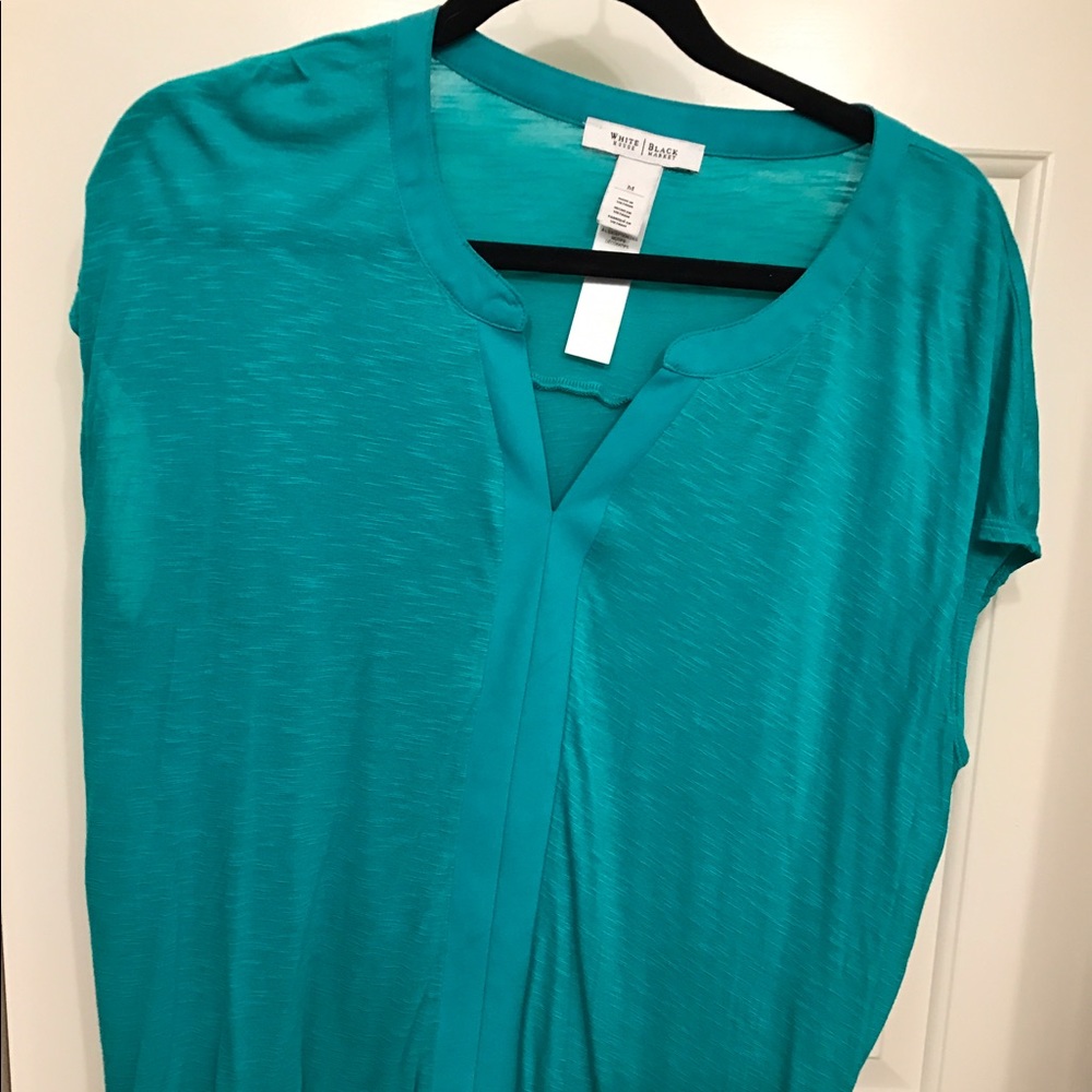 Teal colored boxy tee