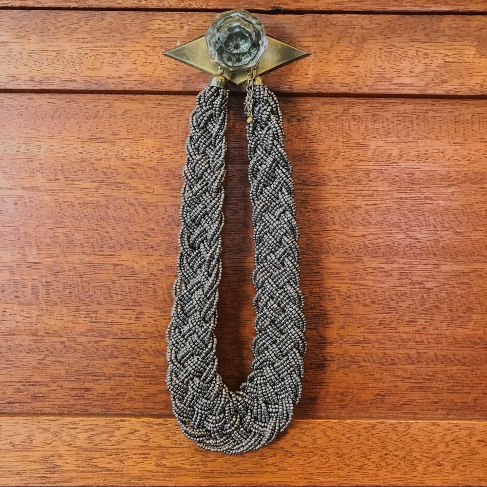 Chunky Braided Bead Necklace