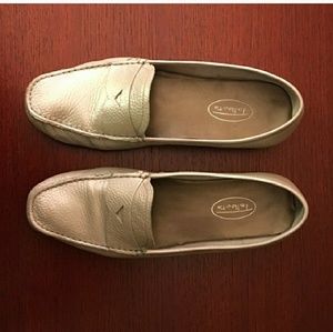 Silver pebble leather loafers