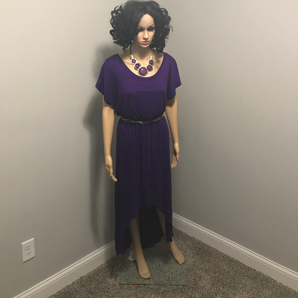 New!! Beautiful Royal Purple Hi Lo Dress NO Trades