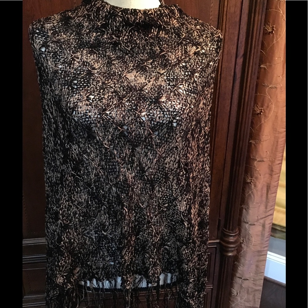 Silk crotchet poncho shawl