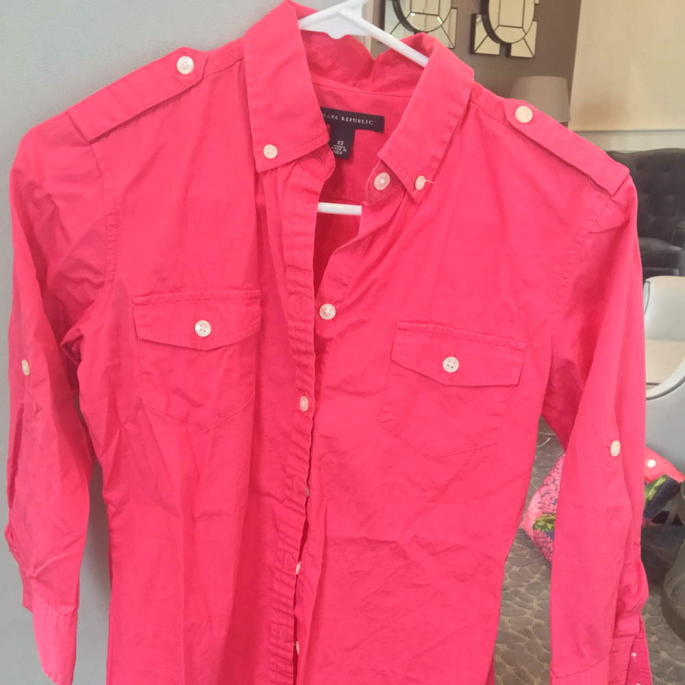 Button Down  XS Pink Long Sleeve