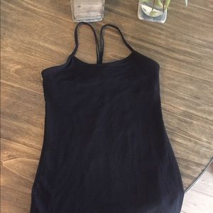 Black lululemon power y tank